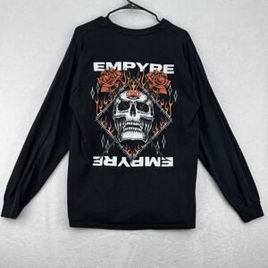 Empyre Shirt Mens Large Black Skull Rose Graphic Long Sleeve Streetwear‎ Skate